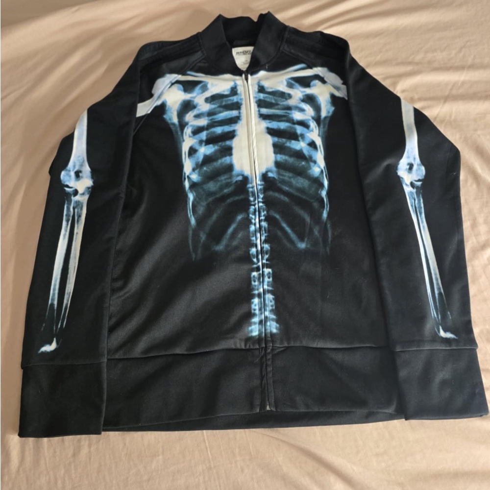 Rare 2010 Adidas Jermey Scott skeleton Graphic Jacket